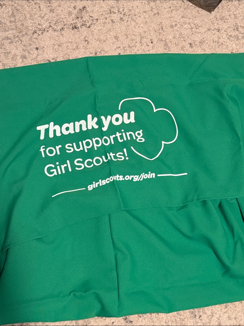 Girl Scouts Green Table Cloth